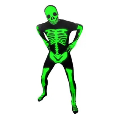 Morphsuit Självlysande Skelett Maskeraddräkt - X-Large
