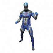 Power Ranger Blå Deluxe Morphsuit Maskeraddräkt - Medium