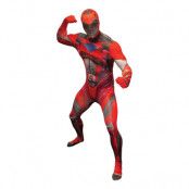 Power Ranger Röd Deluxe Morphsuit Maskeraddräkt - Large