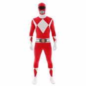 Power Ranger Röd Morphsuit Maskeraddräkt, MEDIUM