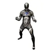 Power Ranger Svart Deluxe Morphsuit Maskeraddräkt - Medium