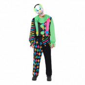 Neon Clown Maskeraddräkt - Medium