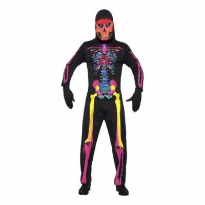 Neon Skelett Man Maskeraddräkt