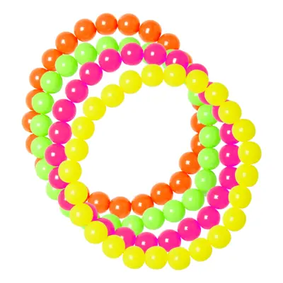 Neonfärgade Pärlarmband - 4-pack