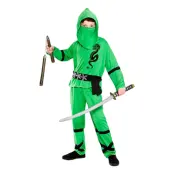 Ninja Grön Barn Maskeraddräkt - Large