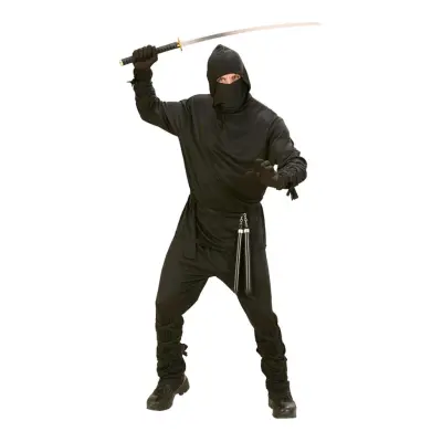 Ninja Svart Maskeraddräkt - Medium