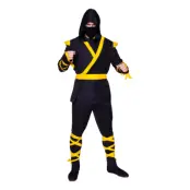 Ninja Svart/Gul Maskeraddräkt - Small/Medium