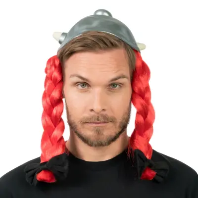 Obelix Hjälm med Flätor - One size