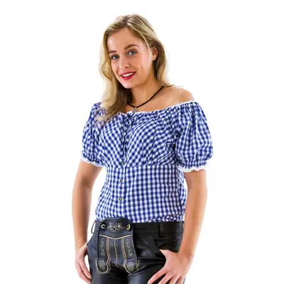 Oktoberfest Blus Vit/Blå - Small