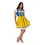 Oktoberfest Dirndl Blå/Gul Maskeraddräkt - 38