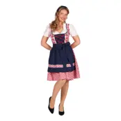 Oktoberfest Dirndl Edelweiss Röd/Vit Maskeraddräkt - Large