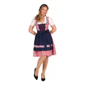 Oktoberfest Dirndl Edelweiss Röd/Vit Maskeraddräkt - Small