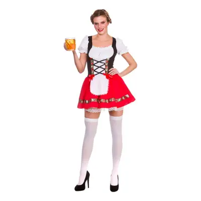 Oktoberfest Dirndl Röd Maskeraddräkt - Large