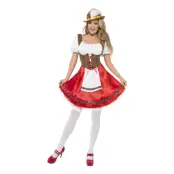 Oktoberfest Klänning Vit/Röd Maskeraddräkt - X-Large