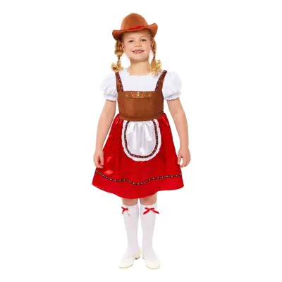 Oktoberfest Röd Klänning Barn Maskeraddräkt - X-large