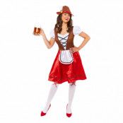 Oktoberfest Röd Klänning Maskeraddräkt - Large