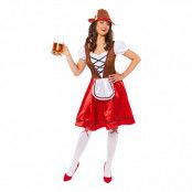 Oktoberfest Röd Klänning Maskeraddräkt - Medium/Large