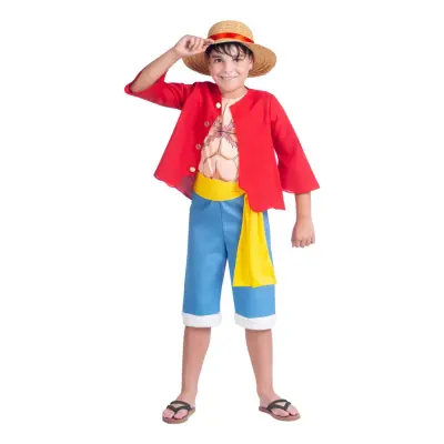 One Piece Luffy Barn Maskeraddräkt - Large