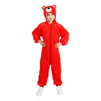 Onesie Röd Björn Barn Maskeraddräkt - X-Large
