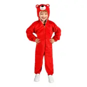 Onesie Röd Björn Bebis Maskeraddräkt - 12-18 mån