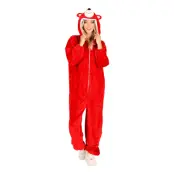 Onesie Röd Björn Maskeraddräkt - Medium/Large