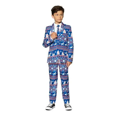 Opposuits Boys Christmas Blue Nordic Kostym - Small