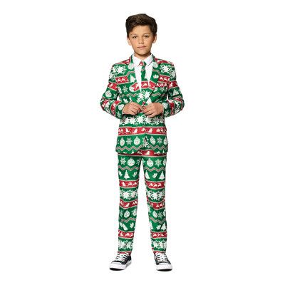 Opposuits Boys Christmas Green Nordic Kostym - 110/116