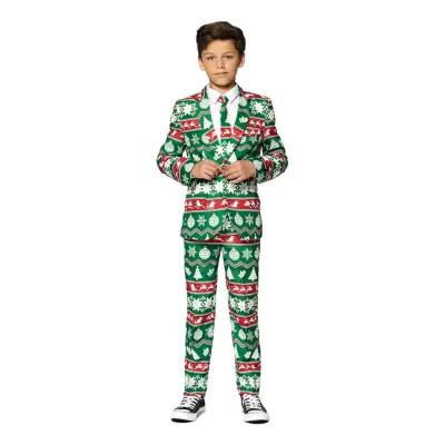 Opposuits Boys Christmas Green Nordic Kostym - 170/176