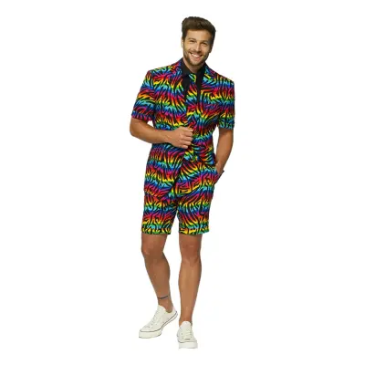 OppoSuits Wild Rainbow Shorts Kostym - 48