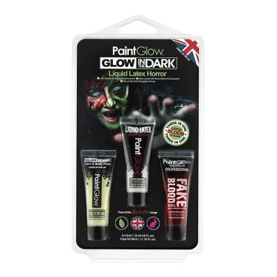 PaintGlow Blod & Flytande Latex Självlysande Sminkset
