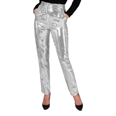 Paljettbyxor Dam Silver - Medium