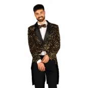 Paljettfrack Herr Svart/Guld Deluxe - XXX-Large
