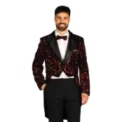 Paljettfrack Herr Svart/Röd Deluxe - X-Large
