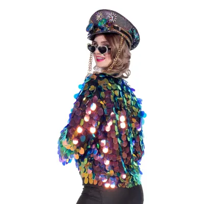 Paljettjacka Guld/Blå - One size