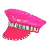 Paljettkeps Neonrosa - One size