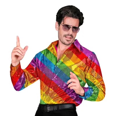 Paljettskjorta Herr Flerfärgad - XX-Large