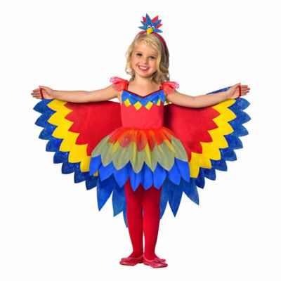 Papegoja Klänning Barn Maskeraddräkt - X-Small