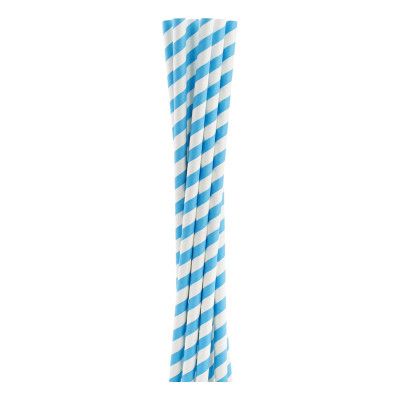 Papperssugrör Shake Blå Randiga - 10-pack