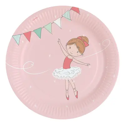 Papperstallrikar Dansande Ballerina - 8-pack