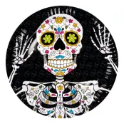 Papperstallrikar Dia de Los Muertos - 6-pack