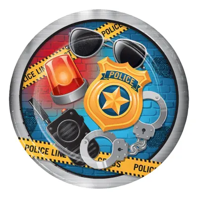Papperstallrikar Polis Party - 8-pack