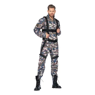 Paratrooper Militär Deluxe Maskeraddräkt
