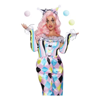 Parisisk Clown Dam Deluxe Maskeraddräkt - Small