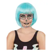 Peruk Kort Pastellblå - One size