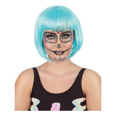 Peruk Kort Pastellblå - One size