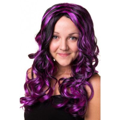 Peruk Siren svart/lila