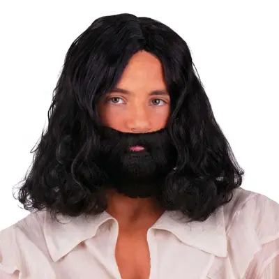 Perukset Jesus Svart - One size