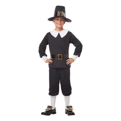 Pilgrim Pojke Barn Maskeraddräkt - Large