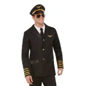 Svart Pilotjacka med Keps - X-Large