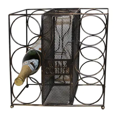 Vinställ Metall Svart/Guld